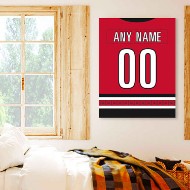 Carolina Jersey Custom Canvas Print Wall Art for Boy Girl Men Women Hockey Personalized Canvas Art